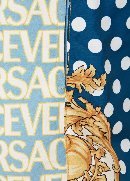Versace Zwemshorts met logoprint en steekzakken - detail 2 blauw