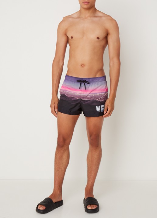 Versace Zwemshorts met print en steekzakken - voorkant 4 paars