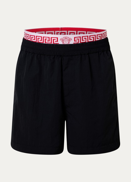 Versace Zwemshorts met steekzakken en logo - voorkant zwart