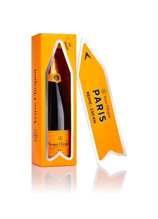Veuve Clicquot Champagne Brut in Arrow Magnet geschenkdoos 750 ml - voorkant undefined