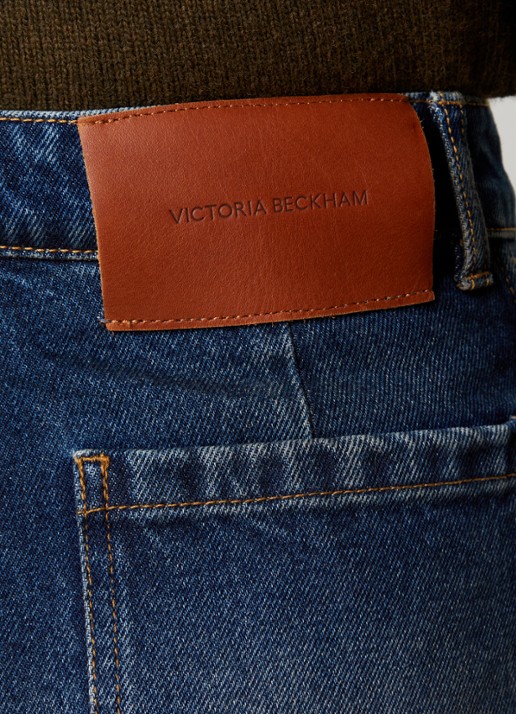 Victoria Beckham Alina high waist flared fit jeans met medium wassing - detail 2 indigo