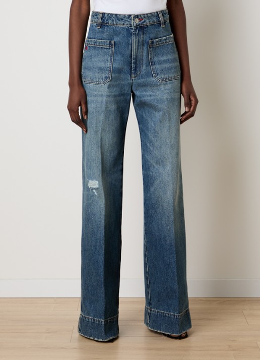 Victoria Beckham Alina high waist flared jeans met medium wassing