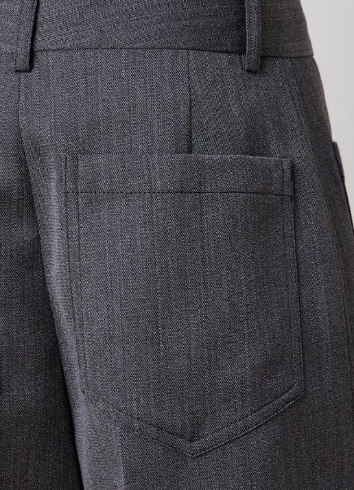 Victoria Beckham Alina high waist straight fit pantalon van scheerwol met gemêleerd dessin - detail 3 middengrijs