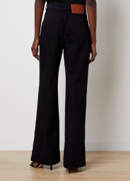 Victoria Beckham Alina high waist wide leg jeans met gekleurde wassing - achterkant 5 zwart