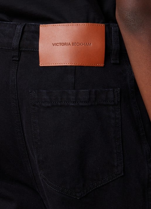 Victoria Beckham Alina high waist wide leg jeans met gekleurde wassing - detail 4 zwart