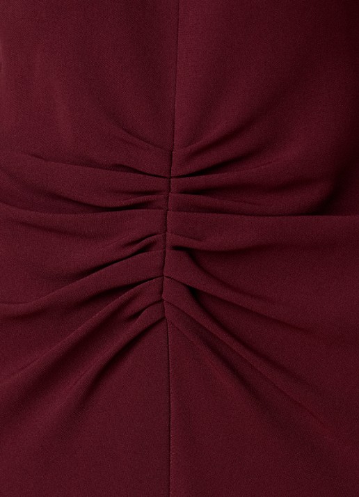 Victoria Beckham Bela midi jurk met gedrapeerd detail - detail 2 bordeauxrood