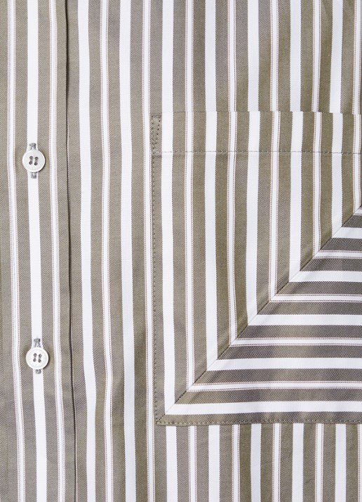 Victoria Beckham Blouse met streepprint en borstzak - detail 5 mosgroen