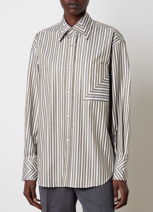 Victoria Beckham Blouse met streepprint en borstzak