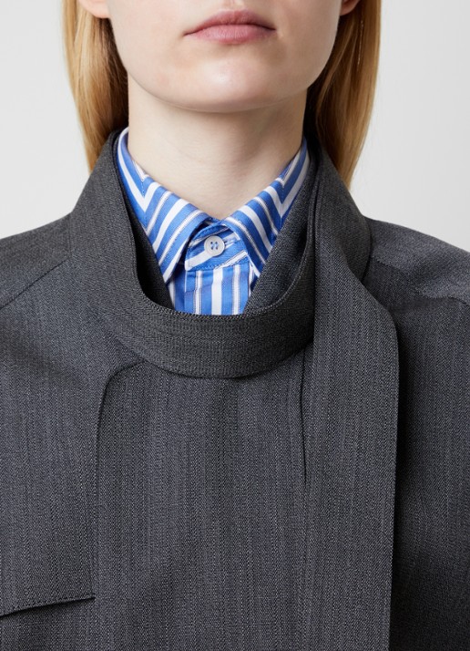 Victoria Beckham Bomberjack met sjaalkraag - detail 4 antraciet