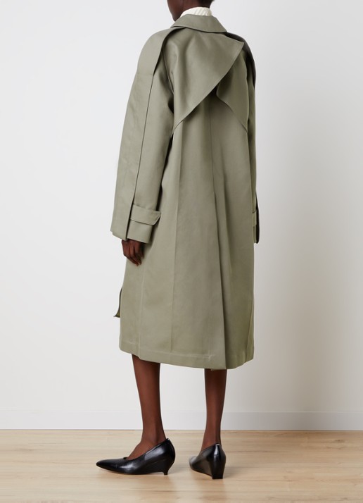Victoria Beckham Car trenchcoat met ceintuur en steekzakken - achterkant 4 groen