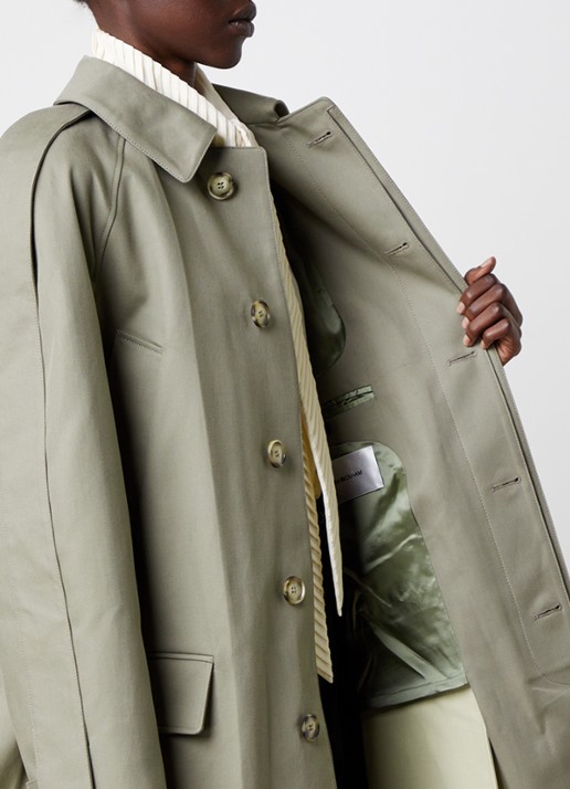 Victoria Beckham Car trenchcoat met ceintuur en steekzakken - detail 2 groen