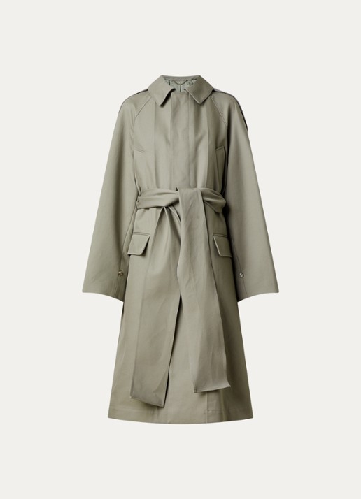 Victoria Beckham Car trenchcoat met ceintuur en steekzakken - voorkant 5 groen