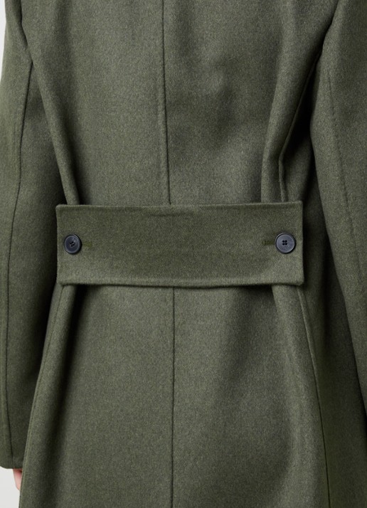 Victoria Beckham Catriona double-breasted mantel in kasjmier wolblend - detail 3 mosgroen