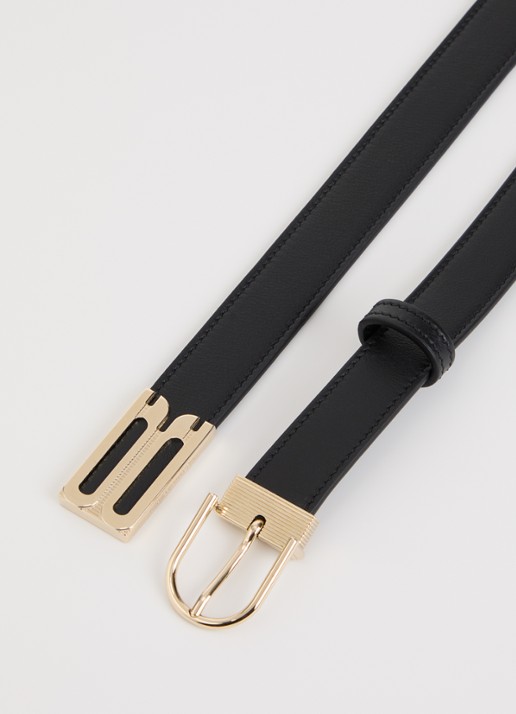 Victoria Beckham Dorian B Finite riem van leer - detail 2 zwart