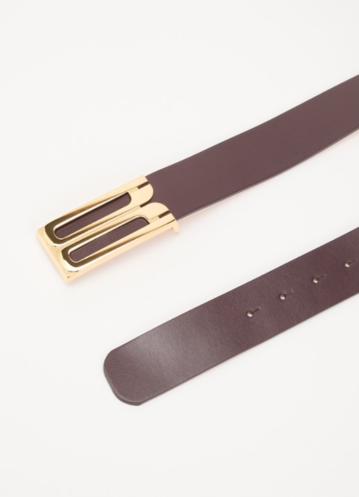 Victoria Beckham Dorian Frame riem van leer  - detail 2 aubergine