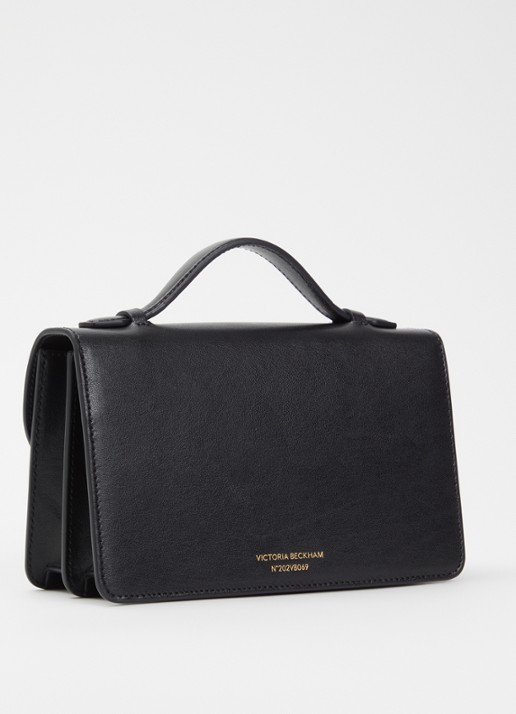 Victoria Beckham Dorian Small handtas van kalfsleer met afneembare schouderriem - achterkant 7 zwart