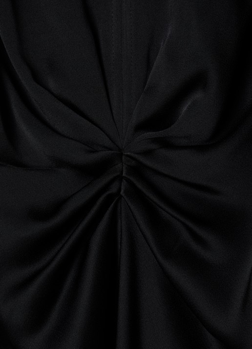 Victoria Beckham Eve midi jurk van satijn met gedrapeerd detail - detail 3 zwart