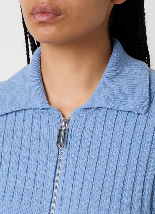 Victoria Beckham Fijngebreid vest in kasjmierblend - detail 5 blauwgrijs