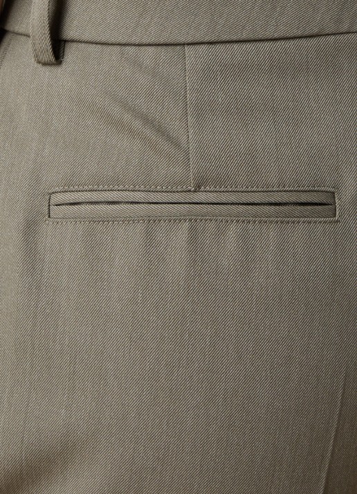 Victoria Beckham High waist straight fit pantalon in wolblend met persplooi - detail 5 groen