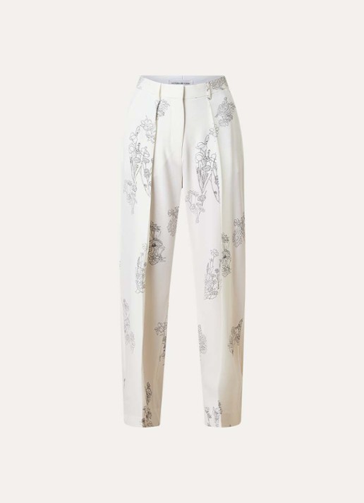 Victoria Beckham High waist tapered fit pantalon met bloemenprint
