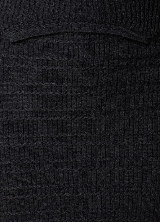 Victoria Beckham Midi rok van merino wol met structuur - detail 5 antraciet