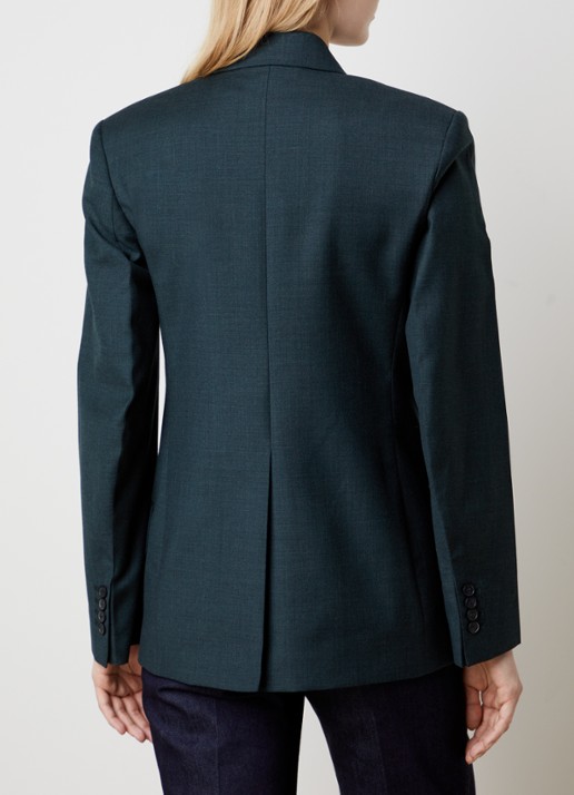 Victoria Beckham Sculptural Layered blazer van scheerwol - achterkant 6 donkergroen