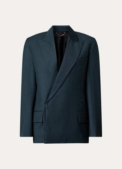 Victoria Beckham Sculptural Layered blazer van scheerwol - voorkant donkergroen