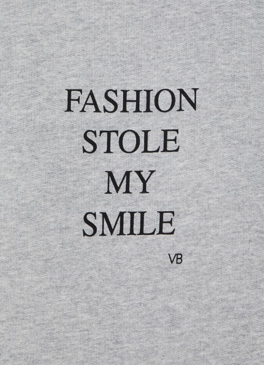 Victoria Beckham Slogan sweater met gemêleerd dessin en print - detail 2 grijsmele