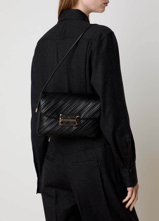 Victoria Beckham Soft Dorian schoudertas van kalfsleer - voorkant 6 zwart