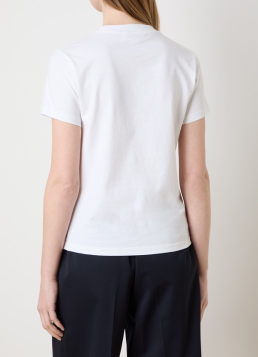 Victoria Beckham T-shirt met logo  - achterkant wit