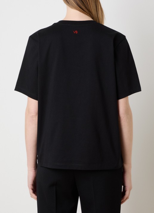 Victoria Beckham T-shirt met print  - achterkant 3 zwart