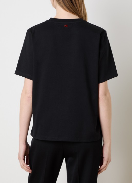 Victoria Beckham T-shirt met print - achterkant zwart