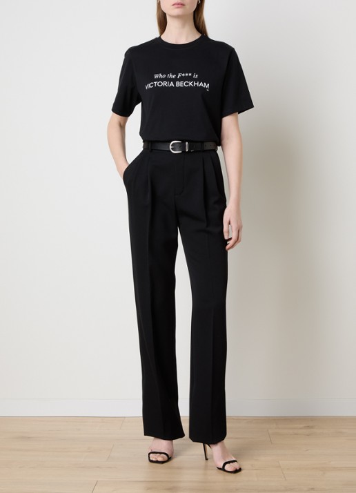 Victoria Beckham T-shirt met print - voorkant 3 zwart