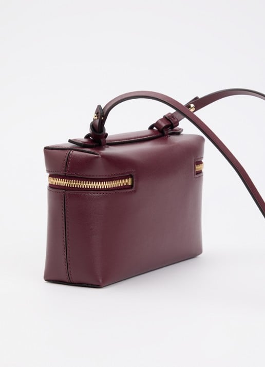 Victoria Beckham Vanity crossbody tas van leer  - achterkant 5 bordeauxrood