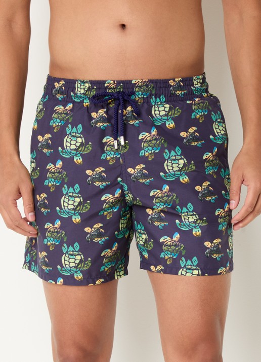 Vilebrequin Moorea zwemshorts met print en steekzakken - detail 2 donkerblauw