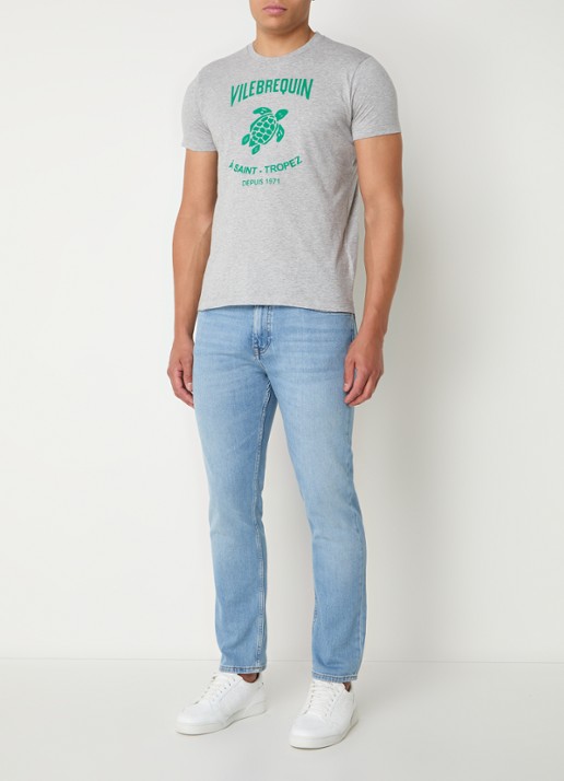 Vilebrequin Portisol T-shirt met gemêleerd dessin en logoprint - voorkant 3 grijsmele