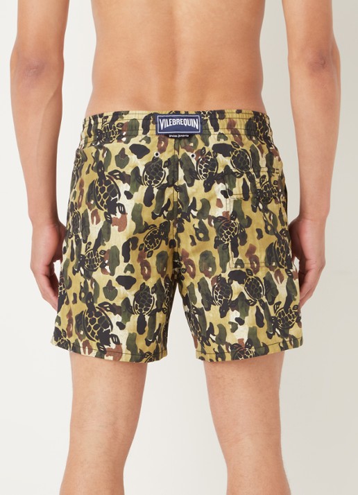 Vilebrequin Zwemshorts met camouflage print - achterkant 4 bronsgroen