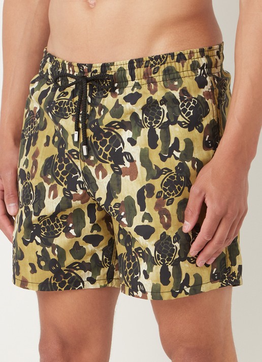 Vilebrequin Zwemshorts met camouflage print - detail 3 bronsgroen