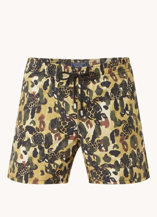 Vilebrequin Zwemshorts met camouflage print - voorkant bronsgroen