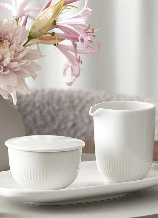 Villeroy & Boch Afina suikerpot 9 cl 2-delig - voorkant 2 wit