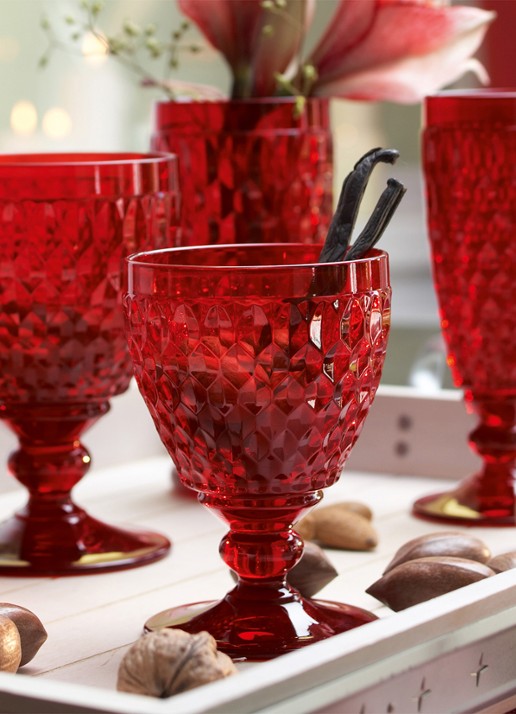 Villeroy & Boch Boston wijnglas 23 cl - voorkant 4 steenrood