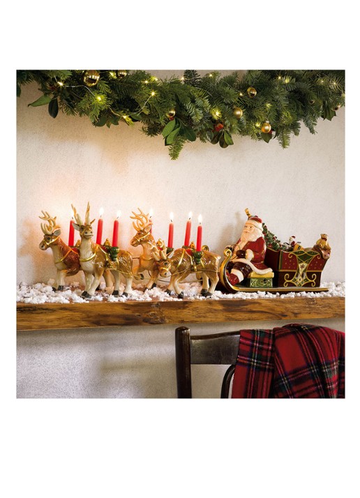 Villeroy & Boch Christmas Toy's Memory Kerst arreslee met speeldoos - detail steenrood
