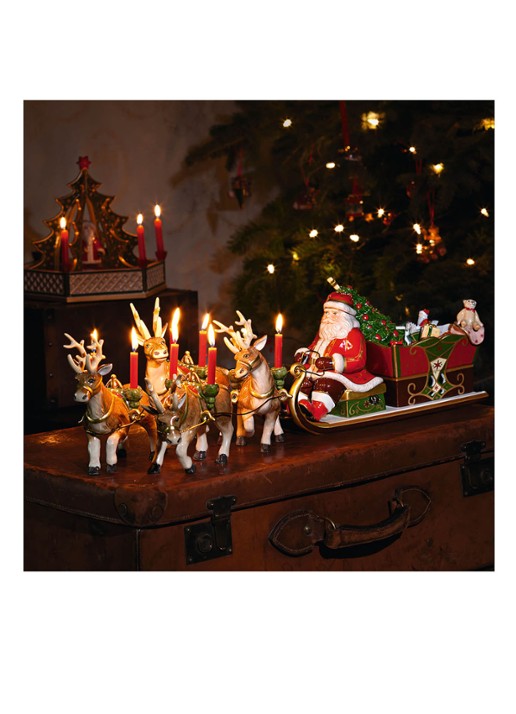 Villeroy & Boch Christmas Toy's Memory Kerst arreslee met speeldoos - detail 2 steenrood