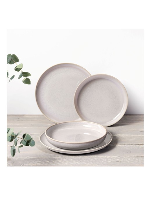 Villeroy & Boch Crafted Cotton seviesset 4-delig - voorkant 4 gebroken wit