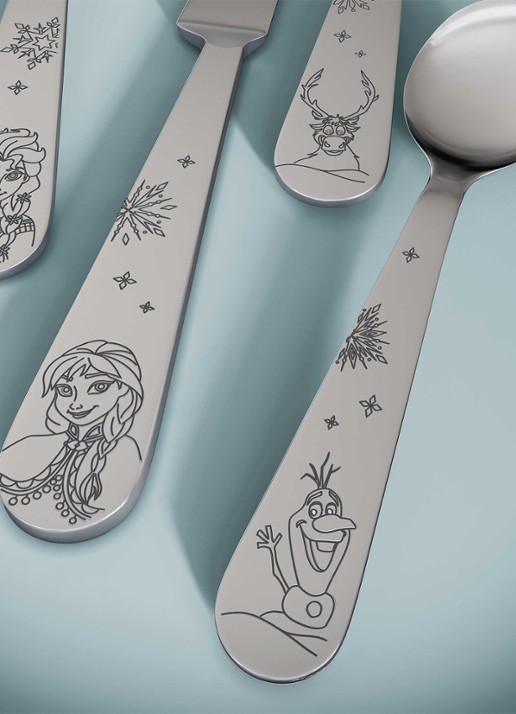 Villeroy & Boch Disney Frozen kinderbestek 4-delig - voorkant 4 zilver