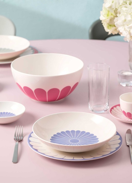 Villeroy & Boch Fleur diep bord 24 cm - detail 3 lichtblauw