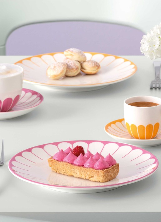 Villeroy & Boch Fleur ontbijtbord 21 cm - voorkant 2 roze