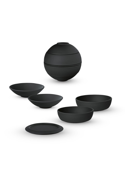 Villeroy & Boch Iconic La petite Boule serviesset 5-delig - detail zwart