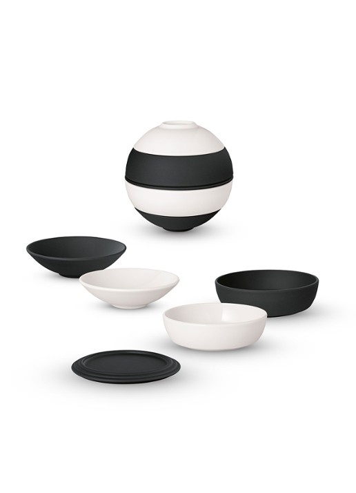 Villeroy & Boch Iconic La petite Boule serviesset 5-delig - detail zwart