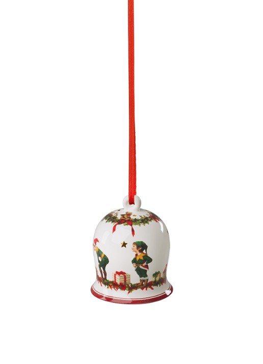 Villeroy & Boch Jaar-klokje 2026 kersthanger 6,9 cm - voorkant 2 rood